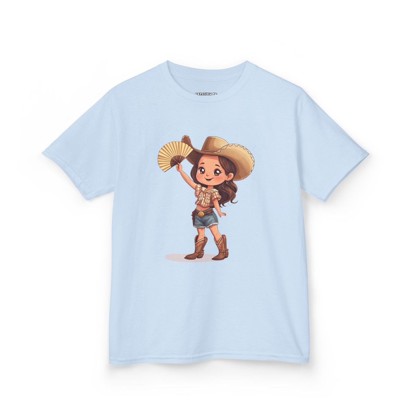 "Throwing Fans" Cowgirl Kids Tee - Western Shirt for Children, Cartoon Graphic Tee, Kids Party Shirt, Birthday Gift, Summer Outfit