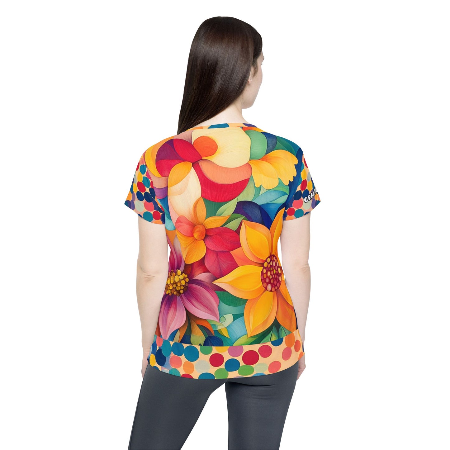 Summer - Vibrant Floral Women's Sports Jersey - Colorful Athletic Tee for Active Lifestyle