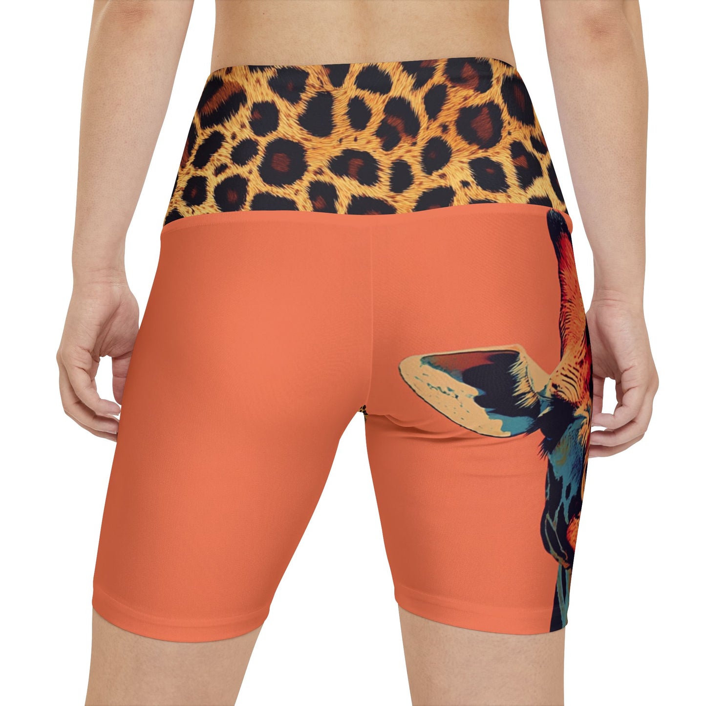 Sahara - Wildlife Inspired Women's Workout legging Shorts - Vibrant Animal Print Activewear