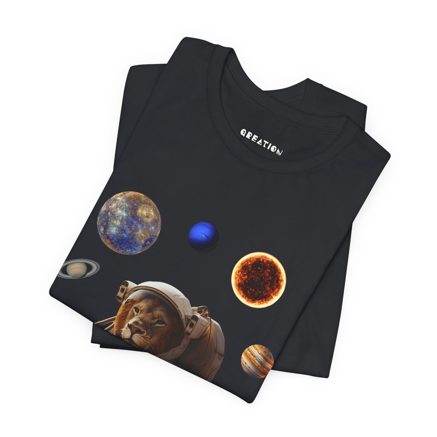 "King of the Cosmos" Lion Astronaut Unisex Jersey Short Sleeve Tee - Space Animal Graphic T-Shirt
