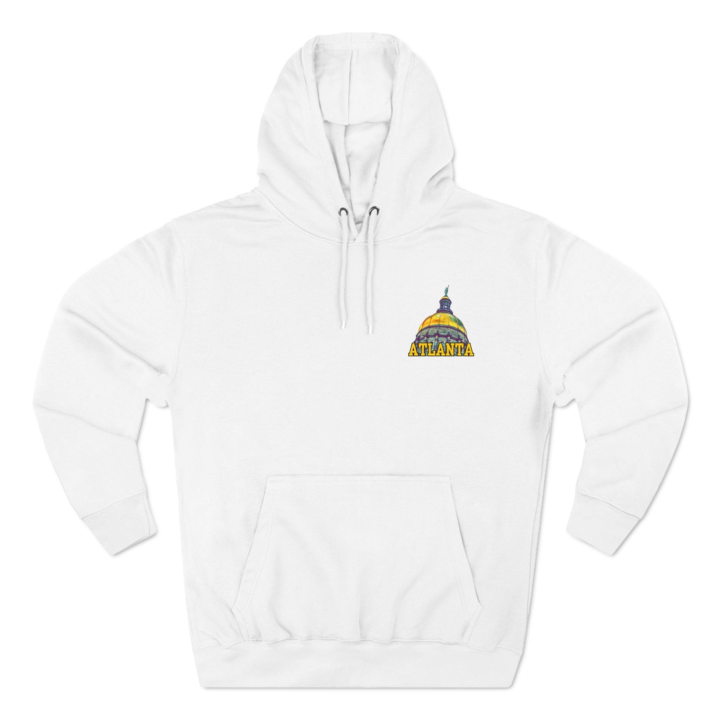 "Atlanta State Capital" Three-Panel Fleece Hoodie - Cozy Souvenir for City Lovers
