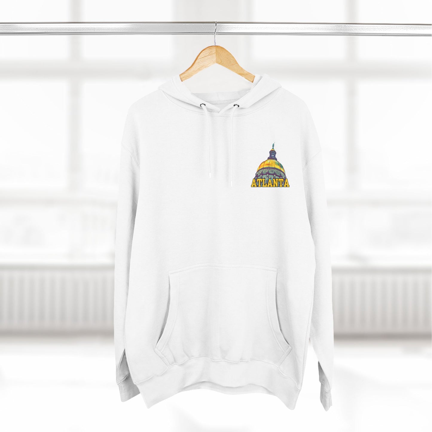 "Atlanta State Capital" Three-Panel Fleece Hoodie - Cozy Souvenir for City Lovers