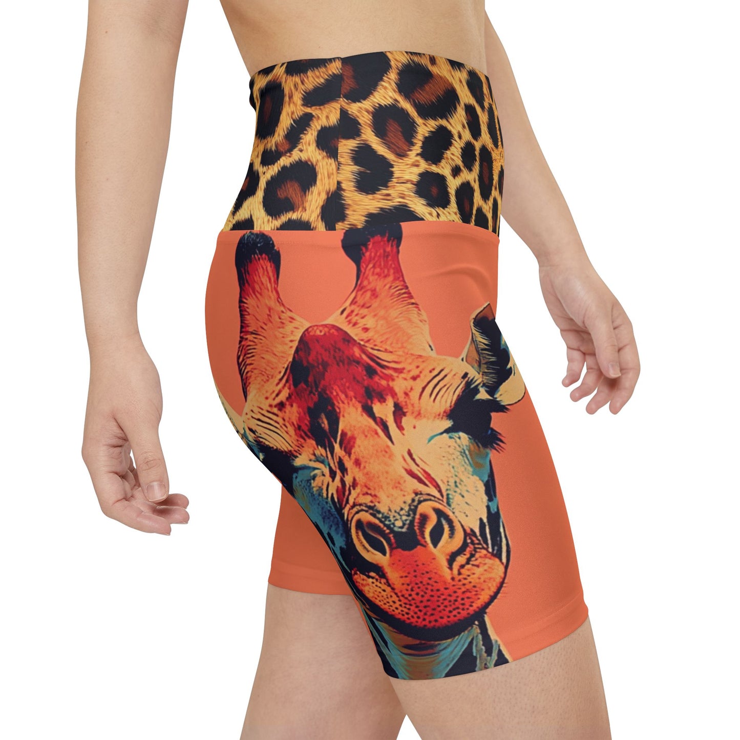Sahara - Wildlife Inspired Women's Workout legging Shorts - Vibrant Animal Print Activewear