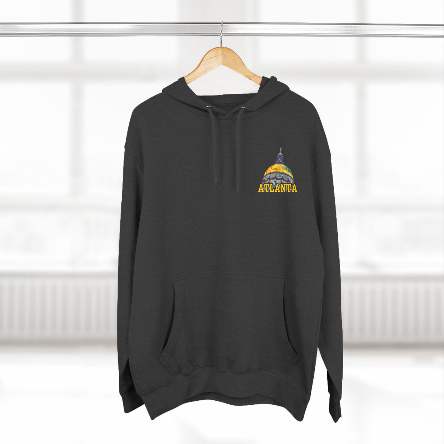 "Atlanta State Capital" Three-Panel Fleece Hoodie - Cozy Souvenir for City Lovers