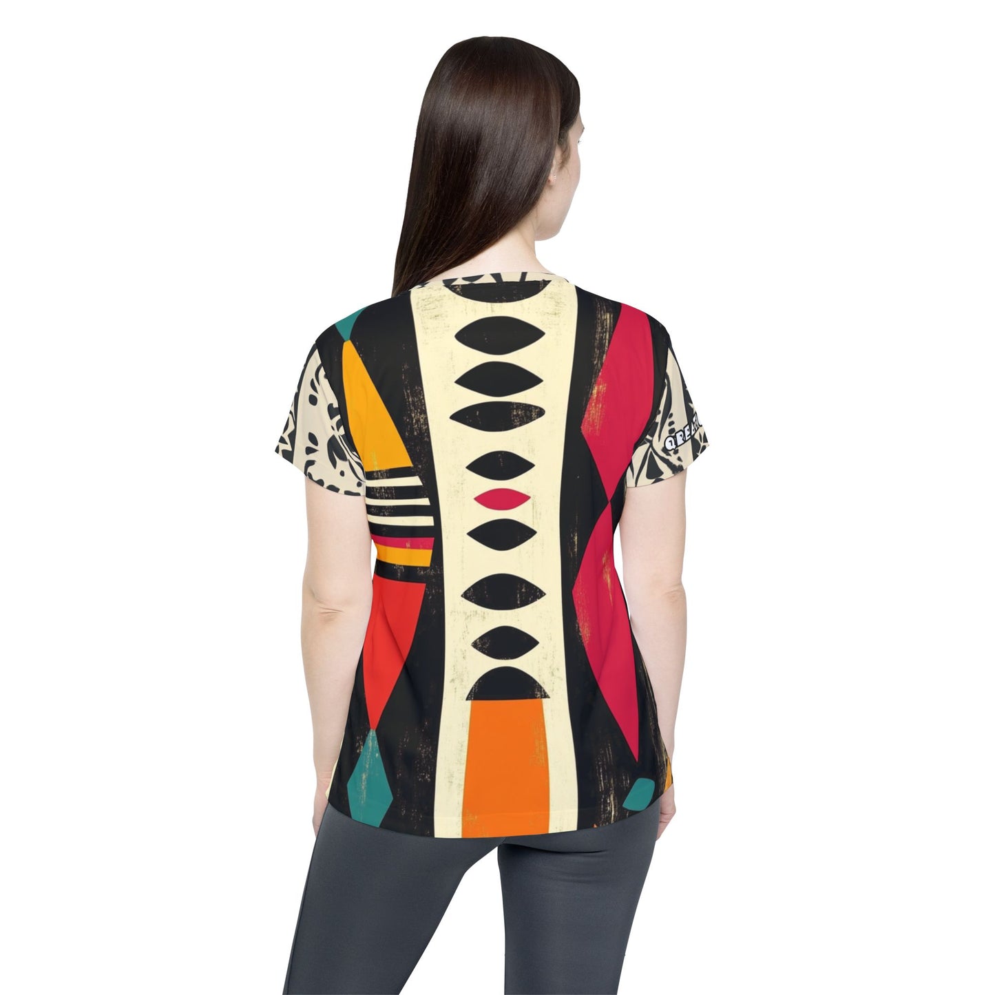 Tribal Adventure - Vibrant Women’s Sports Jersey - Abstract Tribal Design for Activewear