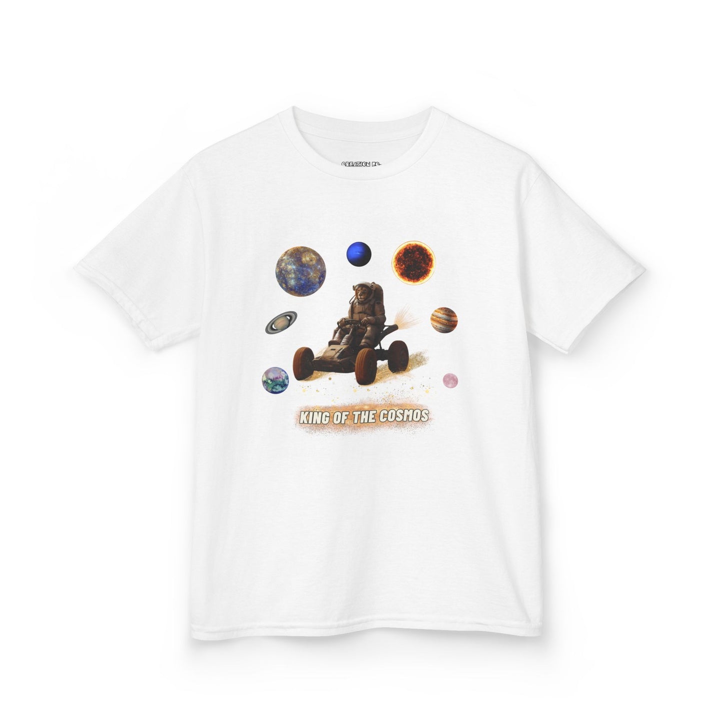 "King of the Cosmos" Racer Tee - Fun Kids T-Shirt, Cute Animal Tee, Gift for Children, Birthday Gift, Playtime Fashion