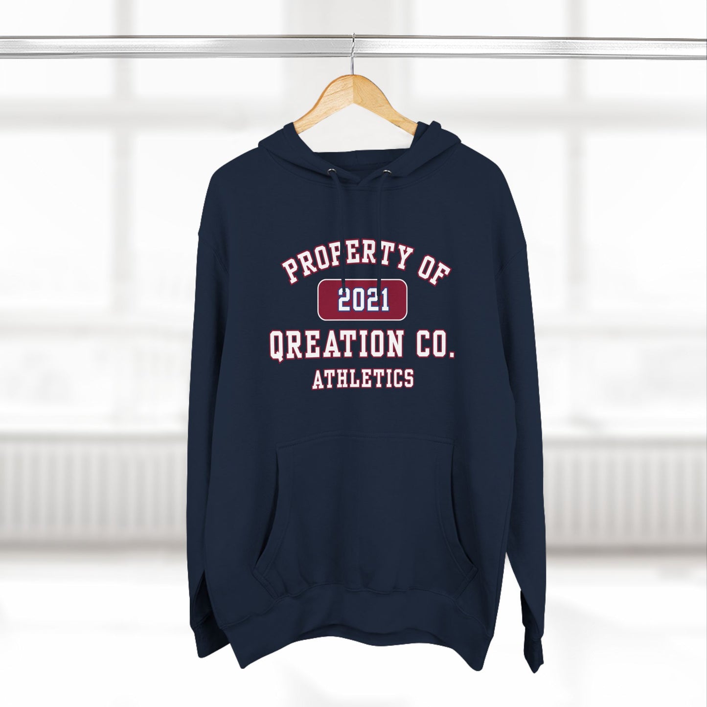 "Qreation Co. Athletics" Hoodie - Cozy Fleece Sweatshirt