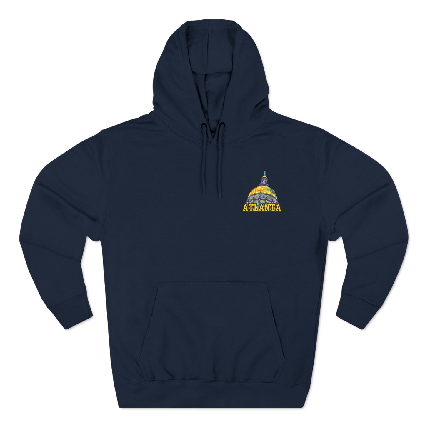 "Atlanta State Capital" Three-Panel Fleece Hoodie - Cozy Souvenir for City Lovers