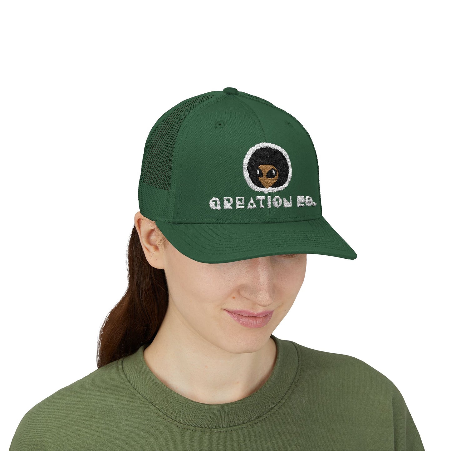 Afro Alien - Trucker Cap - Qreation Co. Snapback Hat for Casual Wear