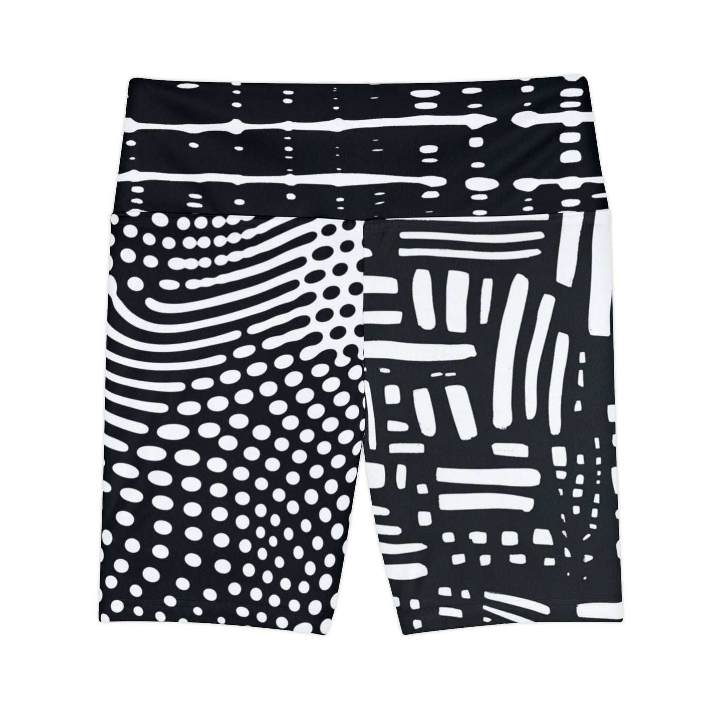 Awake - Stylish Black & White Women's Workout Legging Shorts - Athletic Fitness Gear