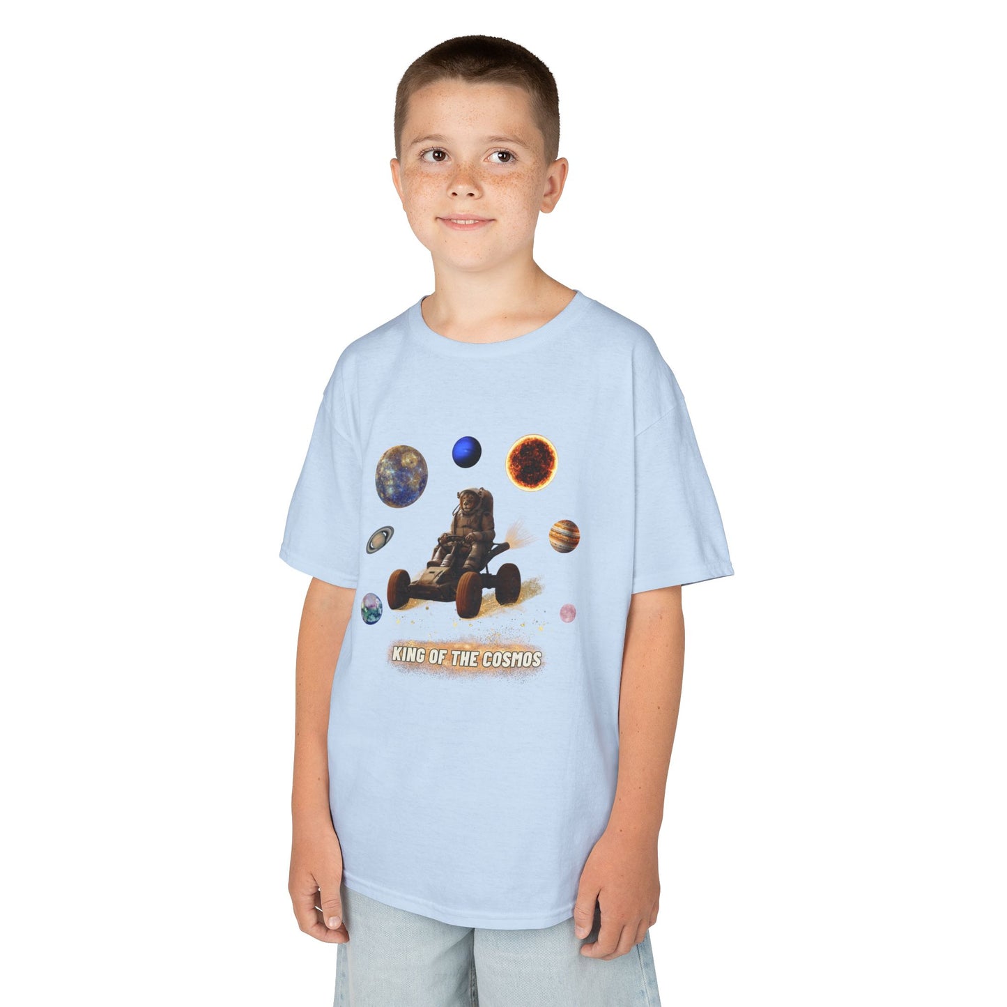 "King of the Cosmos" Racer Tee - Fun Kids T-Shirt, Cute Animal Tee, Gift for Children, Birthday Gift, Playtime Fashion
