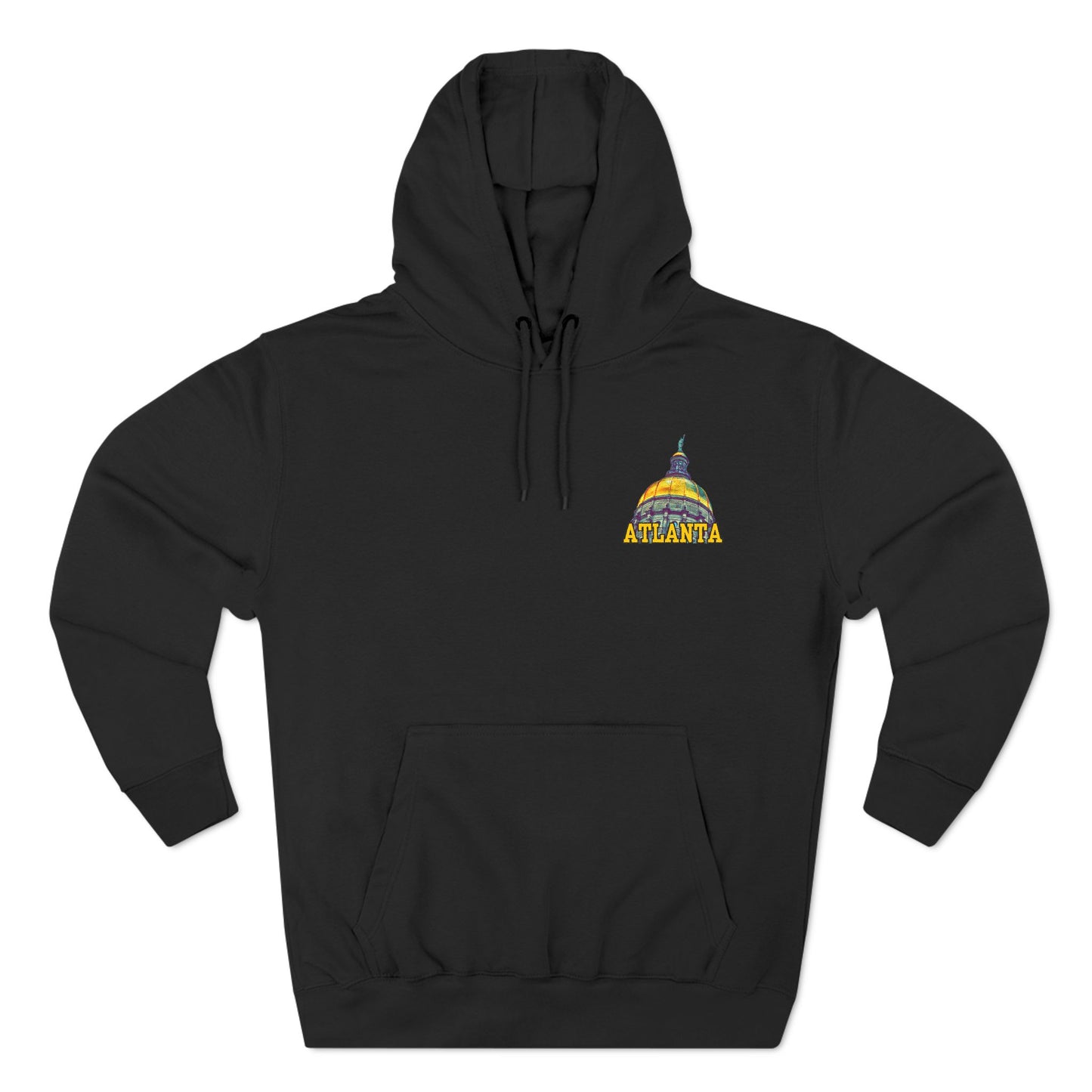 "Atlanta State Capital" Three-Panel Fleece Hoodie - Cozy Souvenir for City Lovers