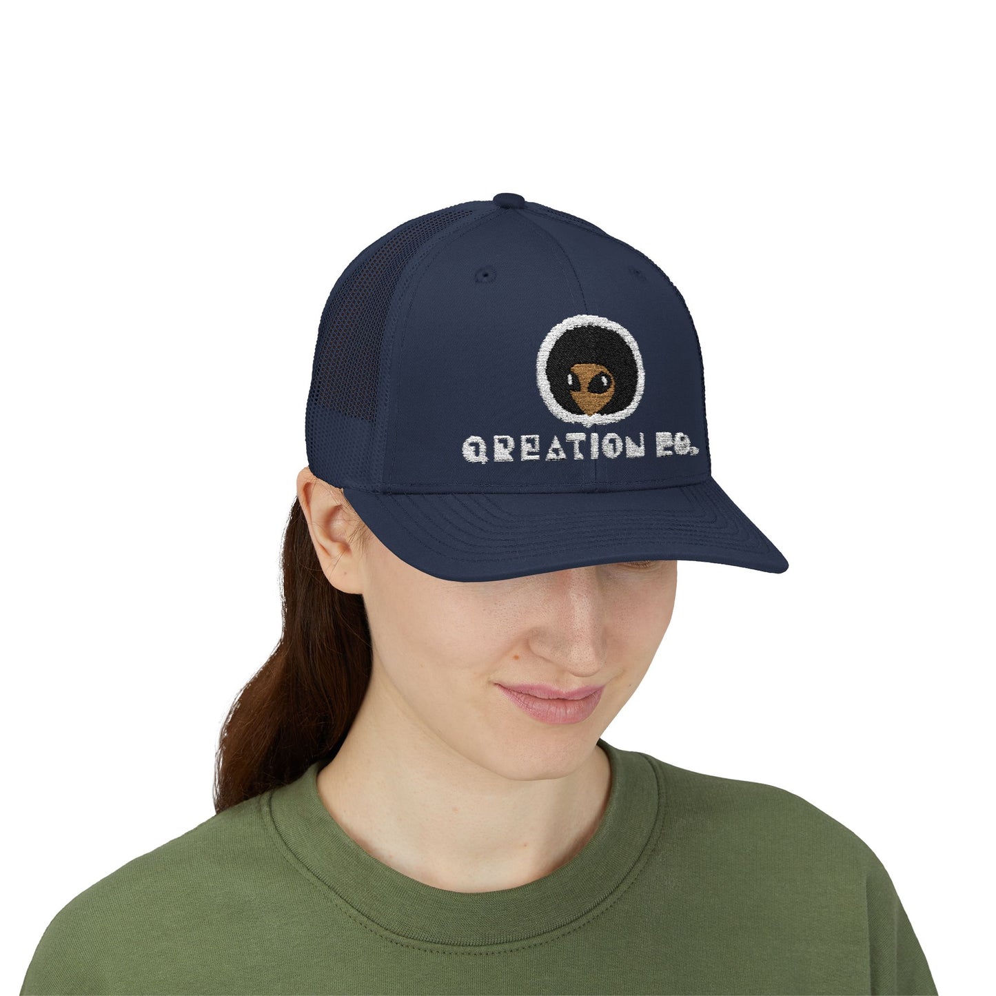 Afro Alien - Trucker Cap - Qreation Co. Snapback Hat for Casual Wear