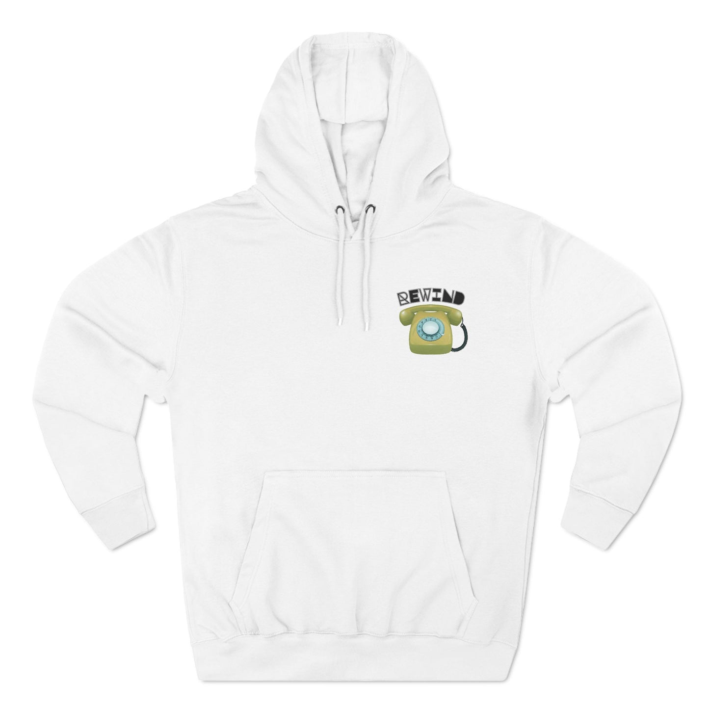 "Rewind" Retro Fleece Hoodie | Vintage Phone & Media Design