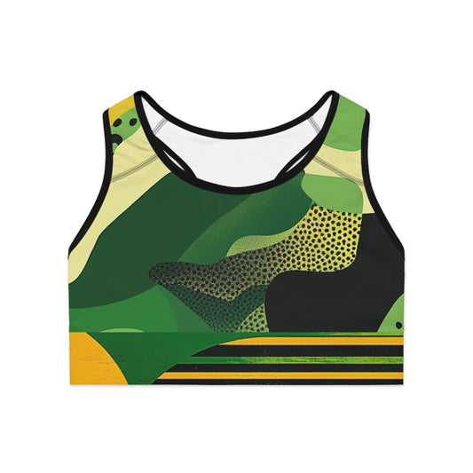 Fatigue Me - Abstract Pattern Sports Bra - Comfortable & Stylish Activewear for Fitness Enthusiasts