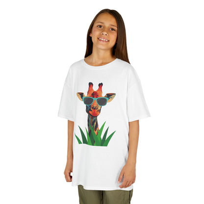 "Too Cool for the Zoo" - Giraffe Kids Tee, Fun Giraffe Shirt, Animal Lover T-Shirt, Birthday Gift, Summer Outing Tee, Casual Kids Apparel