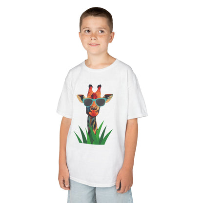 "Too Cool for the Zoo" - Giraffe Kids Tee, Fun Giraffe Shirt, Animal Lover T-Shirt, Birthday Gift, Summer Outing Tee, Casual Kids Apparel