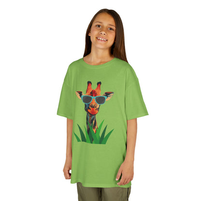 "Too Cool for the Zoo" - Giraffe Kids Tee, Fun Giraffe Shirt, Animal Lover T-Shirt, Birthday Gift, Summer Outing Tee, Casual Kids Apparel