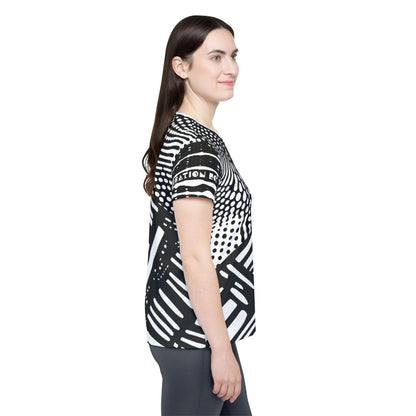 Awake - Chic Women's Sports Jersey with Bold Graphic Design