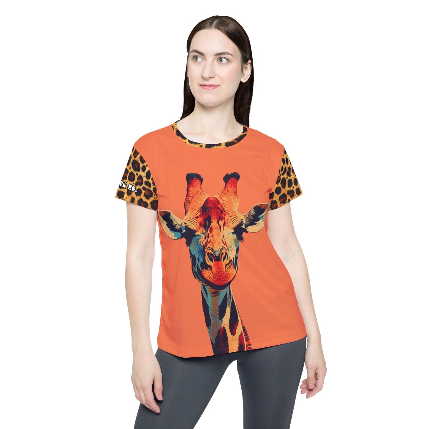 Sahara - Vibrant Animal Print Women's Sports Jersey - Giraffe & Leopard Design