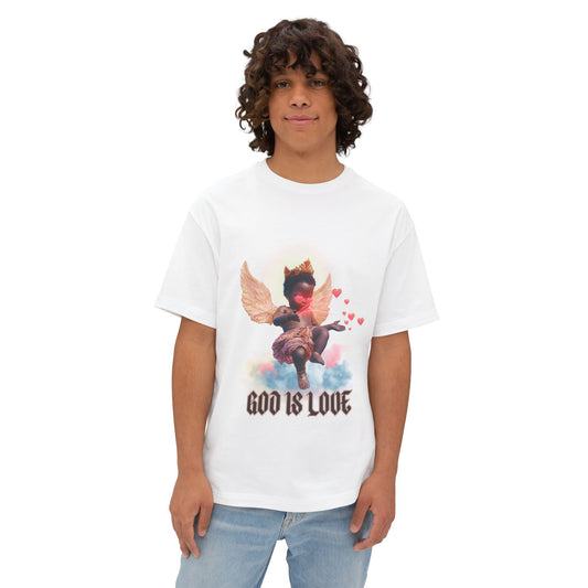 "God is Love" Angel Design - Unisex Oversized Boxy Tee