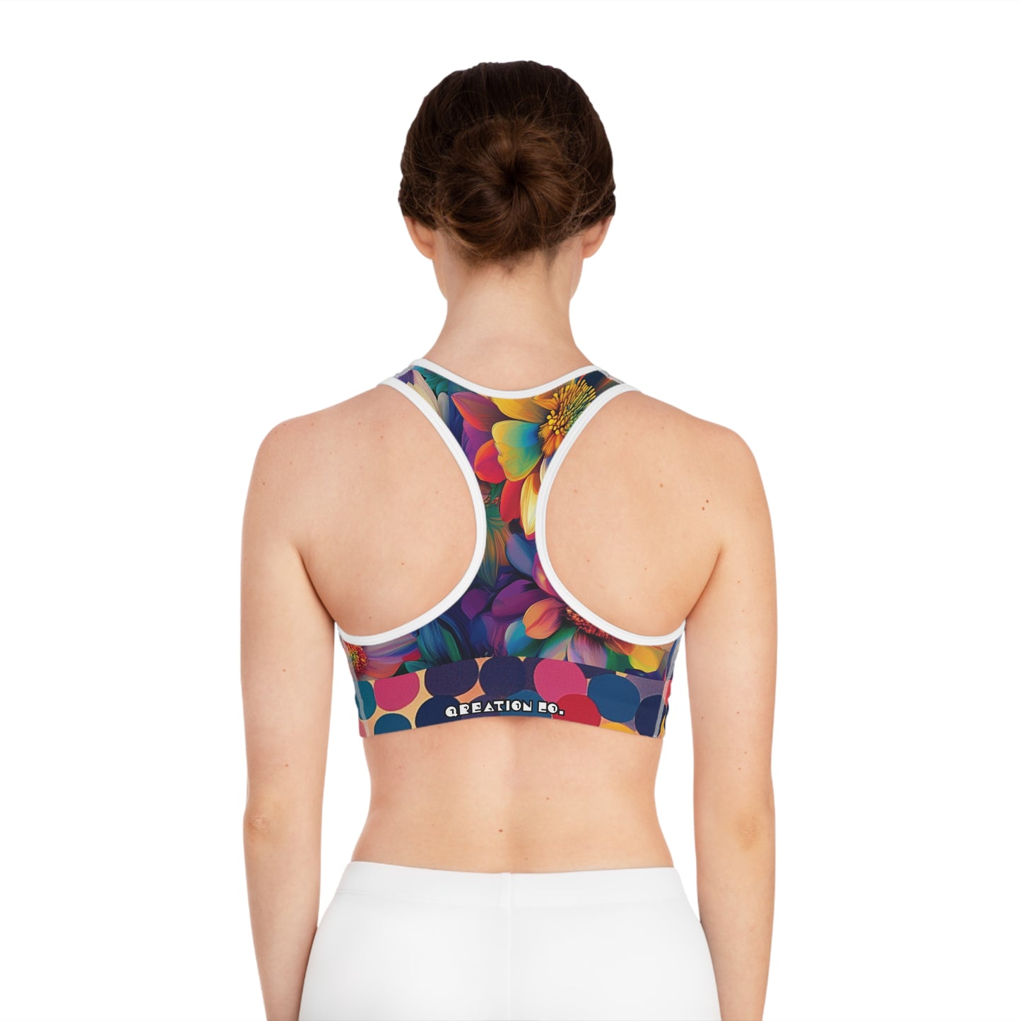 Summer - Floral Pattern Sports Bra - Vibrant Workout Top for Active Women