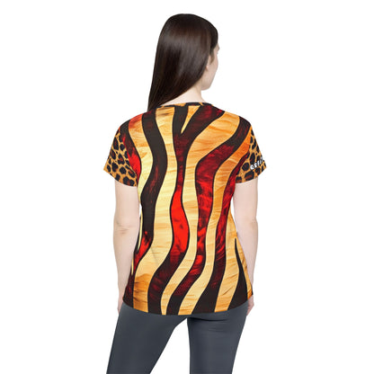 Sahara - Vibrant Animal Print Women's Sports Jersey - Giraffe & Leopard Design