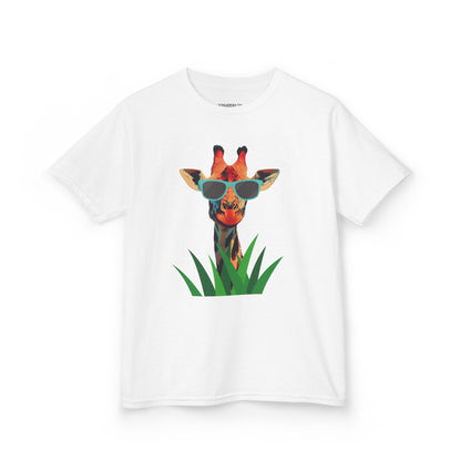 "Too Cool for the Zoo" - Giraffe Kids Tee, Fun Giraffe Shirt, Animal Lover T-Shirt, Birthday Gift, Summer Outing Tee, Casual Kids Apparel