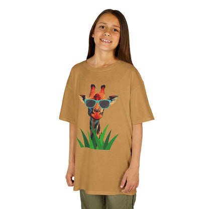 "Too Cool for the Zoo" - Giraffe Kids Tee, Fun Giraffe Shirt, Animal Lover T-Shirt, Birthday Gift, Summer Outing Tee, Casual Kids Apparel